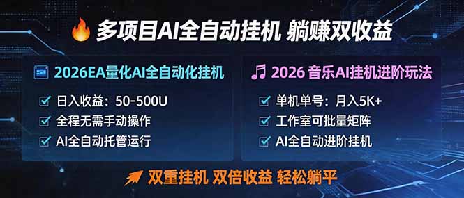 多项目AI自动挂机玩法：双重挂机，双倍收益，轻松躺平-保成圈-山云人力,分享创业咨询_最新网络项目资源