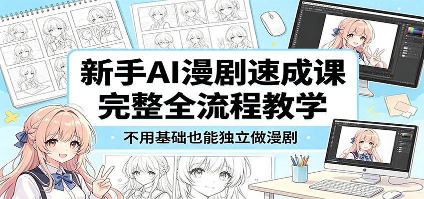 新手AI漫剧速成课：完整全流程教学，不用基础也能独立做漫剧-保成圈-山云人力,分享创业咨询_最新网络项目资源