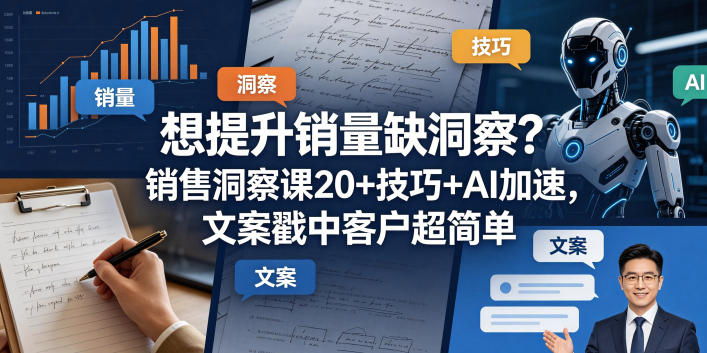 想提升销量缺洞察？销售洞察课20+技巧+AI加速，文案戳中客户超简单【原创双语字幕】-保成圈-山云人力,分享创业咨询_最新网络项目资源
