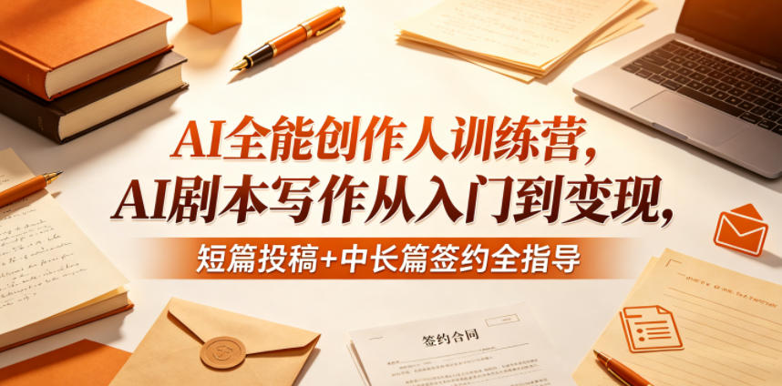 AI全能创作人训练营，AI剧本写作从入门到变现，短篇投稿+中长篇签约全指导-保成圈-山云人力,分享创业咨询_最新网络项目资源