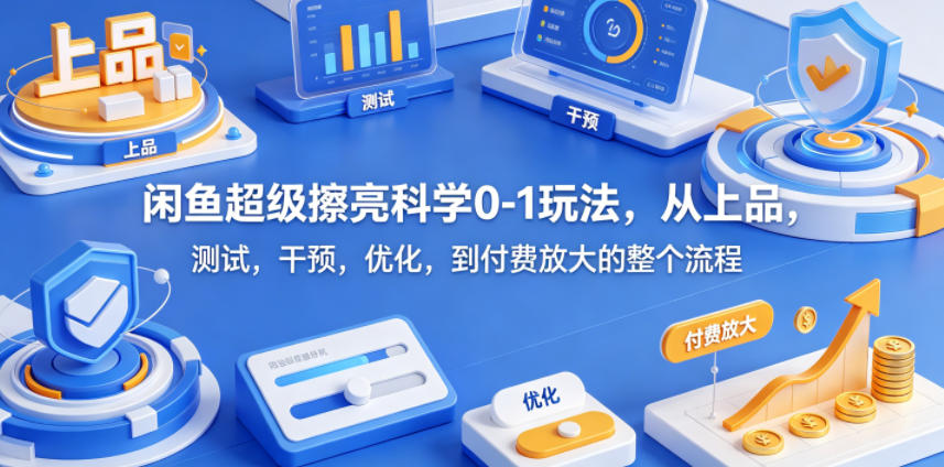 闲鱼超级擦亮科学0-1玩法，从上品，测试，干预，优化，到付费放大的整个流程-保成圈-山云人力,分享创业咨询_最新网络项目资源