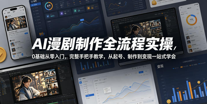 AI漫剧制作全流程实操，0基础从零入门，完整手把手教学，从起号、制作到变现一站式学会-保成圈-山云人力,分享创业咨询_最新网络项目资源