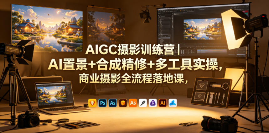 AIGC摄影训练营｜AI置景+合成精修+多工具实操，商业摄影全流程落地课-保成圈-山云人力,分享创业咨询_最新网络项目资源