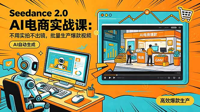 Seedance 2.0 AI电商实战课：不用实拍不出镜，批量生产爆款视频打爆GMV-保成圈-山云人力,分享创业咨询_最新网络项目资源