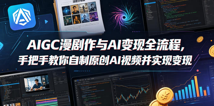 AIGC漫剧创作与AI变现全流程，手把手教你自制原创AI视频并实现变现-保成圈-山云人力,分享创业咨询_最新网络项目资源