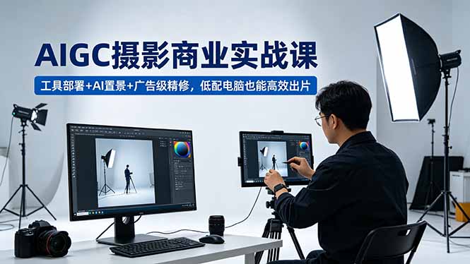 AIGC 摄影商业实战课，工具部署+AI置景+广告级精修，低配电脑也能高效出片-保成圈-山云人力,分享创业咨询_最新网络项目资源