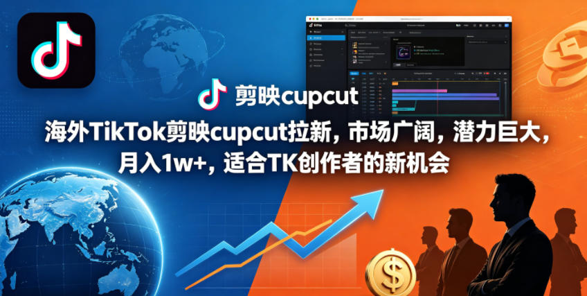 海外TikTok剪映cupcut拉新，市场广阔，潜力巨大，月入1w+，适合TK创作者的新机会-保成圈-山云人力,分享创业咨询_最新网络项目资源