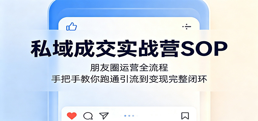 私域成交实战营SOP：朋友圈运营全流程，手把手教你跑通引流到变现完整闭环-保成圈-山云人力,分享创业咨询_最新网络项目资源