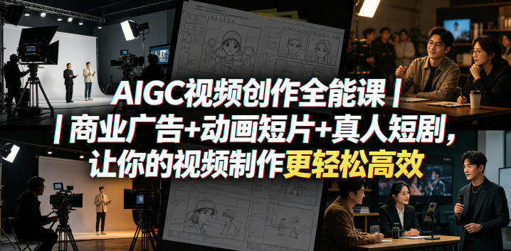 AIGC视频创作全能课｜商业广告+动画短片+真人短剧，让你的视频制作更轻松高效-保成圈-山云人力,分享创业咨询_最新网络项目资源