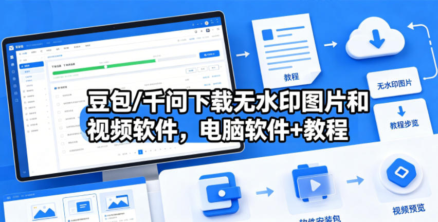 豆包/千问下载无水印图片和视频软件，电脑软件+教程-保成圈-山云人力,分享创业咨询_最新网络项目资源