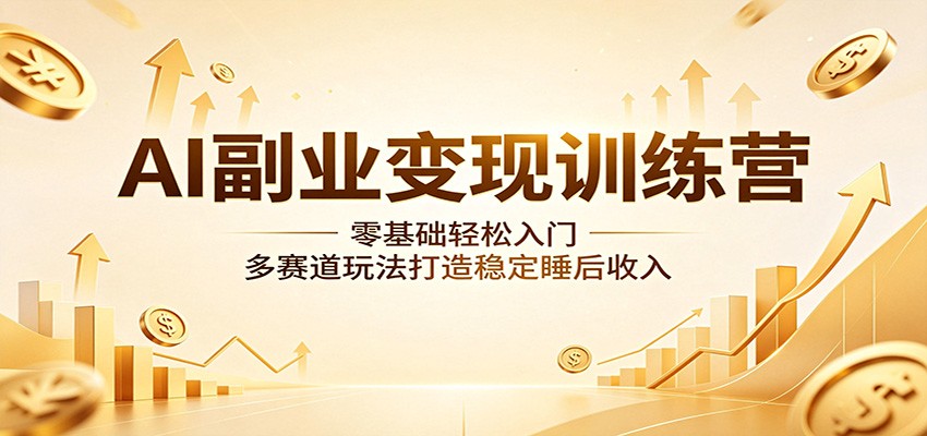 AI副业变现训练营：零基础轻松入门，多赛道玩法打造稳定睡后收入-保成圈-山云人力,分享创业咨询_最新网络项目资源