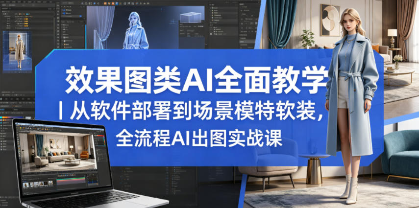 效果图类AI全面教学｜从软件部署到场景模特软装，全流程AI出图实战课-保成圈-山云人力,分享创业咨询_最新网络项目资源
