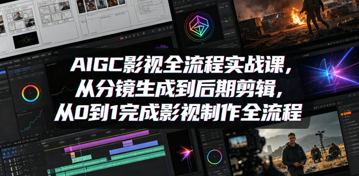 AIGC影视全流程实战课，从分镜生成到后期剪辑，从0到1完成影视制作全流程-保成圈-山云人力,分享创业咨询_最新网络项目资源