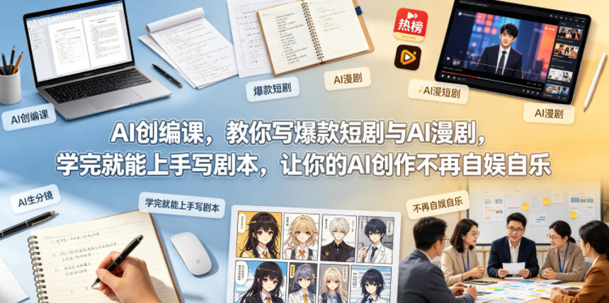 AI创编课，教你写爆款短剧与AI漫剧，学完就能上手写剧本，让你的AI创作不再自娱自乐-保成圈-山云人力,分享创业咨询_最新网络项目资源
