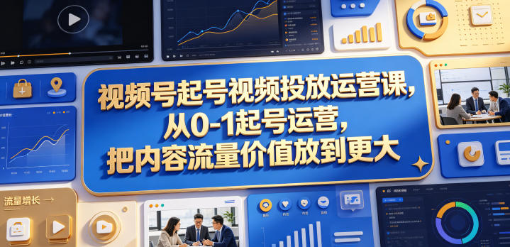 视频号起号视频投放运营课，从0-1起号运营，把内容流量价值放到更大-保成圈-山云人力,分享创业咨询_最新网络项目资源