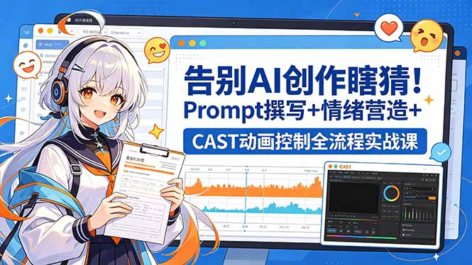告别AI创作瞎猜！Prompt撰写+情绪营造+CAST动画控制全流程实战课-保成圈-山云人力,分享创业咨询_最新网络项目资源