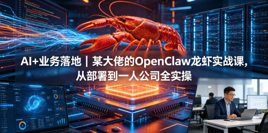 AI+业务落地｜某大佬的OpenClaw小龙虾实战课，从部署到一人公司全实操-保成圈-山云人力,分享创业咨询_最新网络项目资源