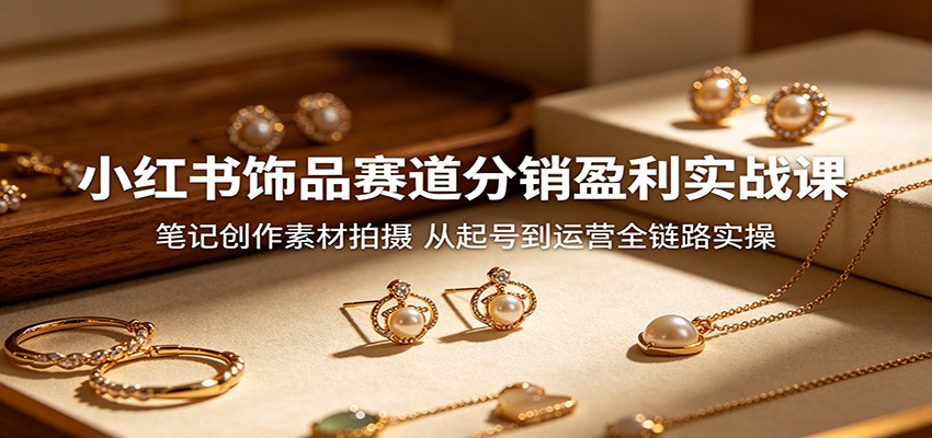 小红书饰品赛道分销盈利实战课：笔记创作素材拍摄，从起号到运营全链路实操-保成圈-山云人力,分享创业咨询_最新网络项目资源