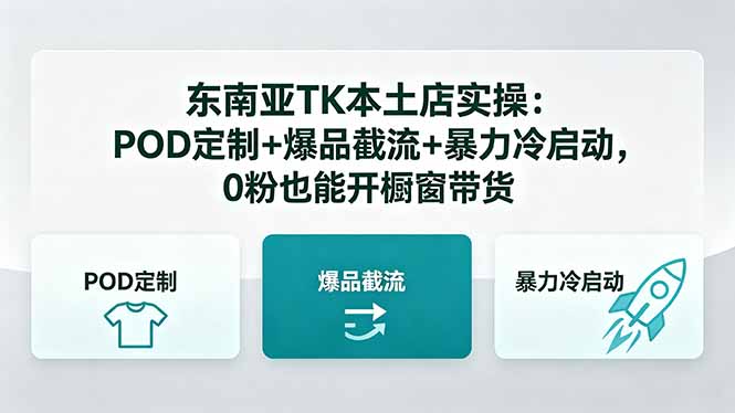 东南亚TK本土店实操-5月更新：POD定制+爆品截流+暴力冷启动，0粉也能开橱窗带货-保成圈-山云人力,分享创业咨询_最新网络项目资源