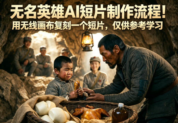 无名英雄AI短片制作流程！用无线画布复刻一个短片，仅供参考学习-保成圈-山云人力,分享创业咨询_最新网络项目资源