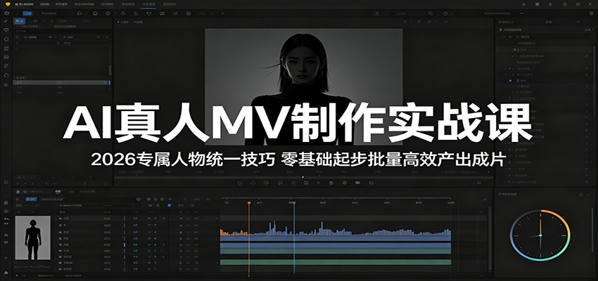 AI真人MV制作实战课：2026专属人物统一技巧，零基础起步批量高效产出成片-保成圈-山云人力,分享创业咨询_最新网络项目资源