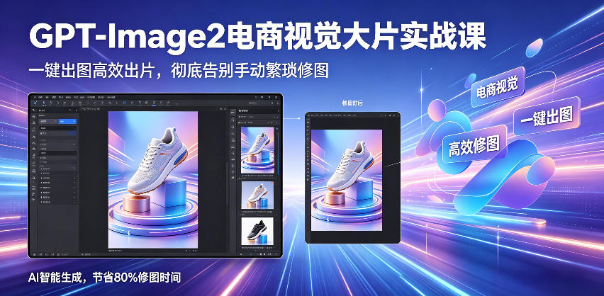 GPT-Image2电商视觉大片实战课，一键出图高效出片，彻底告别手动繁琐修图-保成圈-山云人力,分享创业咨询_最新网络项目资源