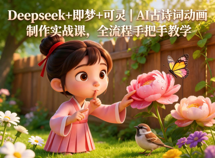 Deepseek+即梦+可灵｜AI古诗词动画制作实战课，全流程手把手教学-保成圈-山云人力,分享创业咨询_最新网络项目资源