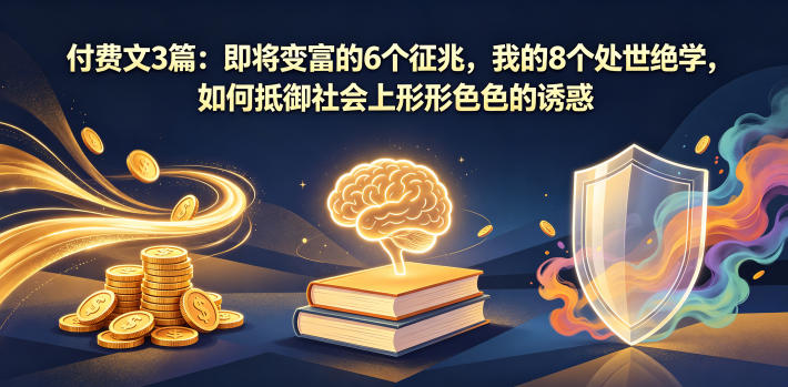 付费文3篇：即将变富的6个征兆，我的8个处世绝学，如何抵御社会上形形色色的诱惑-保成圈-山云人力,分享创业咨询_最新网络项目资源