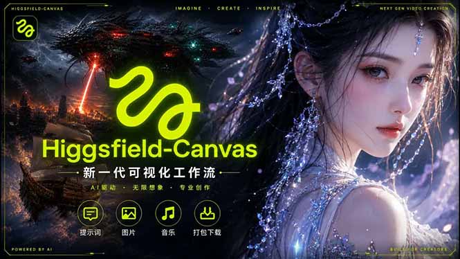 Higgsfield Canvas AI视频制作详解，节点式工作流搭建，重构新式视频创作完整教程-保成圈-山云人力,分享创业咨询_最新网络项目资源