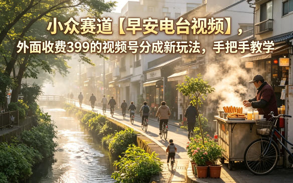 小众赛道【早安电台视频】，外面收费399的视频号分成新玩法，手把手教学-保成圈-山云人力,分享创业咨询_最新网络项目资源
