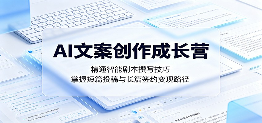 AI文案创作成长营：精通智能剧本撰写技巧，掌握短篇投稿与长篇签约变现路径-保成圈-山云人力,分享创业咨询_最新网络项目资源