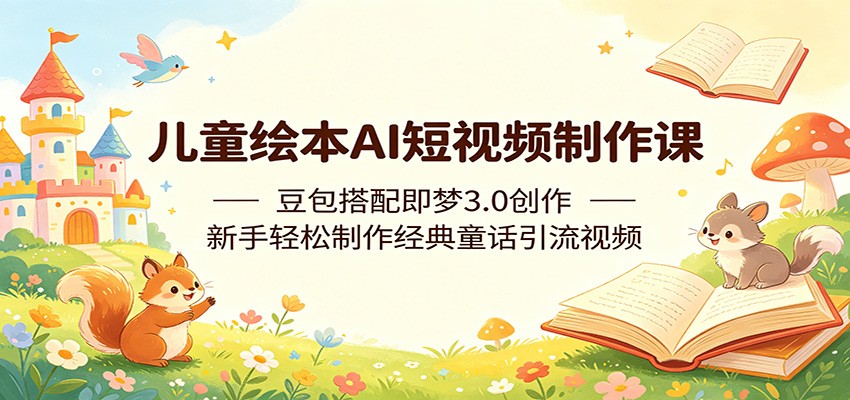 儿童绘本AI短视频制作课：豆包搭配即梦3.0创作，新手轻松制作经典童话引流视频-保成圈-山云人力,分享创业咨询_最新网络项目资源