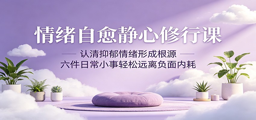 情绪自愈静心修行课：认清抑郁情绪形成根源，六件日常小事轻松远离负面内耗-保成圈-山云人力,分享创业咨询_最新网络项目资源