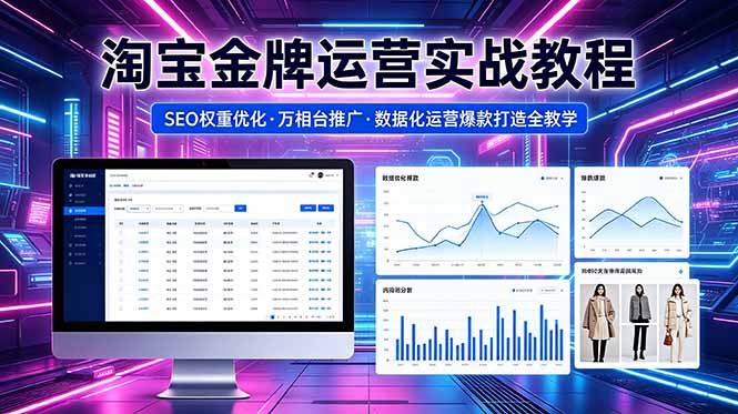 2026 淘宝金牌运营实战教程，SEO权重优化万相台推广，数据化运营爆款打造全教学-保成圈-山云人力,分享创业咨询_最新网络项目资源