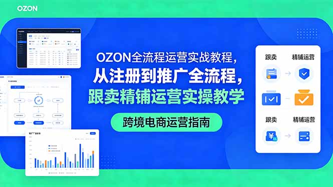 OZON全流程运营实战教程，从注册到推广全流程，跟卖精铺运营实操教学-保成圈-山云人力,分享创业咨询_最新网络项目资源
