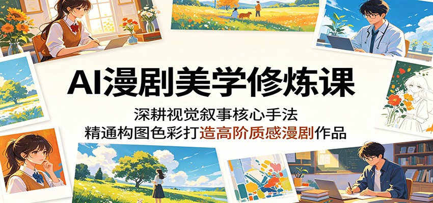 AI漫剧美学修炼课：深耕视觉叙事核心手法，精通构图色彩打造高阶质感漫剧作品-保成圈-山云人力,分享创业咨询_最新网络项目资源
