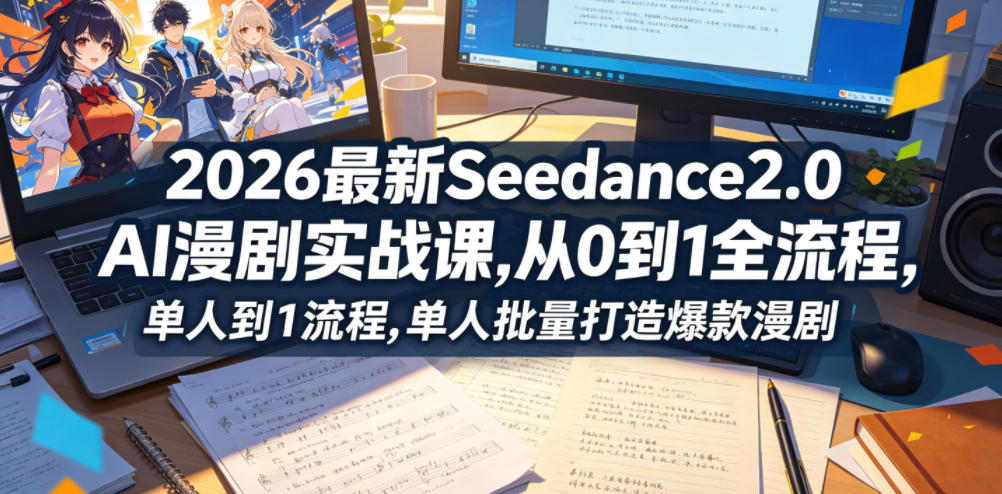 2026最新Seedance2.0 AI漫剧实战课,，从0到1全流程，单人批量打造爆款漫剧-保成圈-山云人力,分享创业咨询_最新网络项目资源