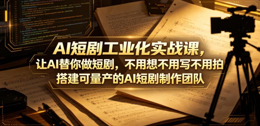 AI短剧工业化实战课，让AI替你做短剧，不用想不用写不用拍，搭建可量产的AI短剧制作团队-保成圈-山云人力,分享创业咨询_最新网络项目资源