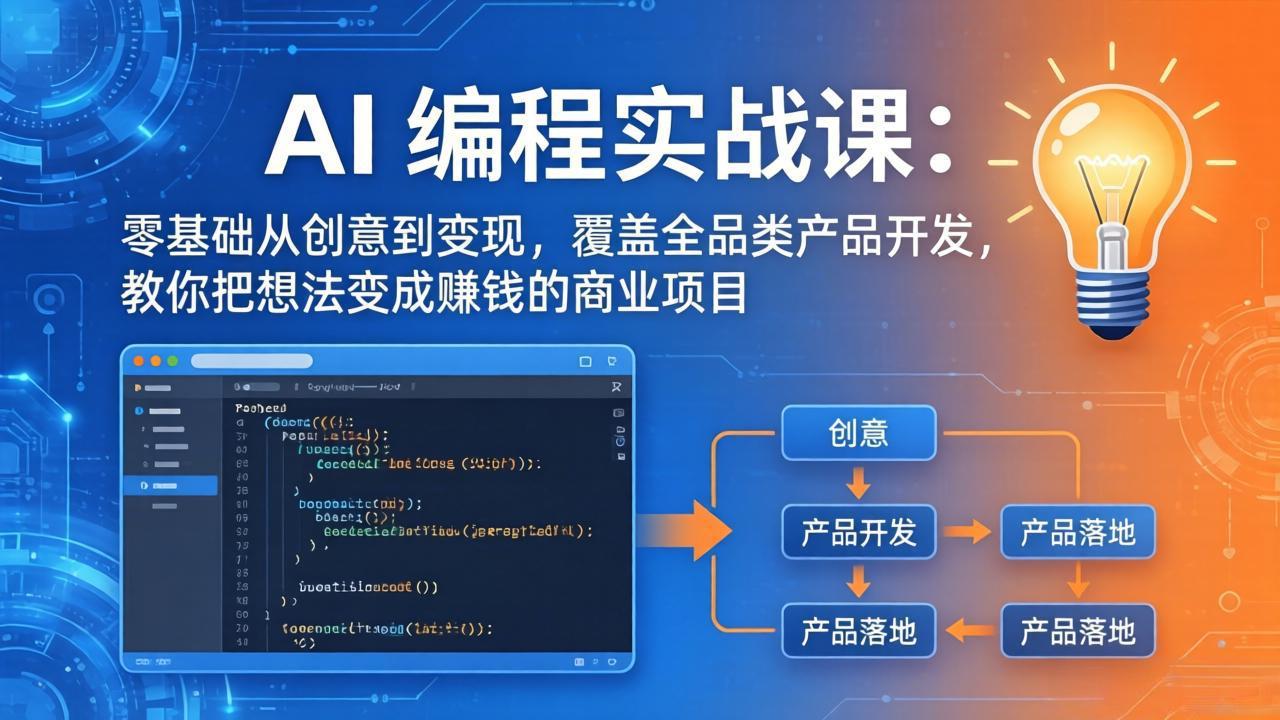 AI编程实战课-第三期-5月19更新：零基础从创意到变现，覆盖全品类产品开发，把想法变成赚钱项目-保成圈-山云人力,分享创业咨询_最新网络项目资源