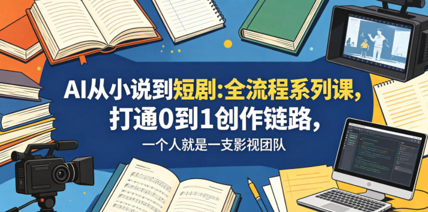 AI从小说到短剧全流程系列课，打通0到1创作链路，一个人就是一支影视团队-保成圈-山云人力,分享创业咨询_最新网络项目资源