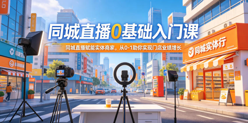 同城直播0基础入门课，同城直播赋能实体商家，从0-1助你实现门店业绩增长-保成圈-山云人力,分享创业咨询_最新网络项目资源