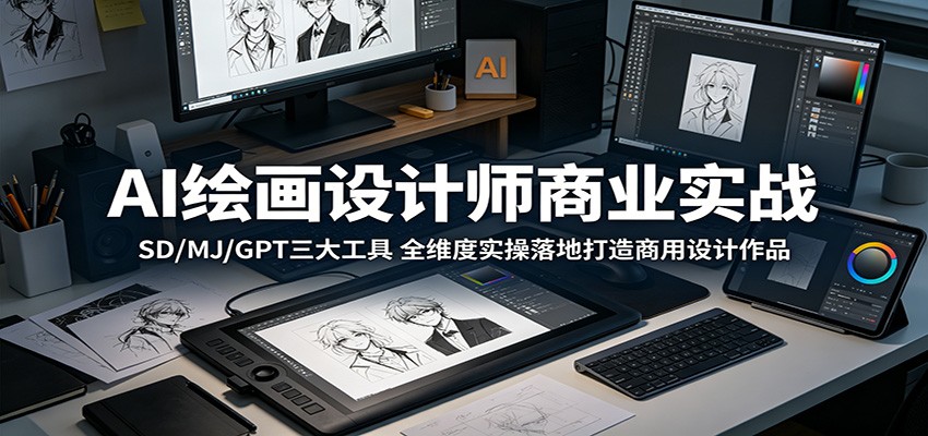 AI绘画设计师商业实战：SD/MJ/GPT三大工具，全维度实操落地打造商用设计作品-保成圈-山云人力,分享创业咨询_最新网络项目资源