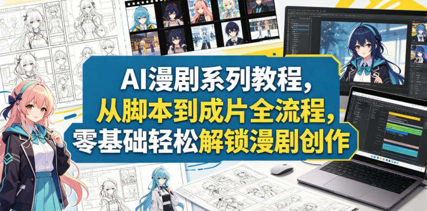 AI漫剧系列教程，从脚本到成片全流程，零基础轻松解锁漫剧创作-保成圈-山云人力,分享创业咨询_最新网络项目资源