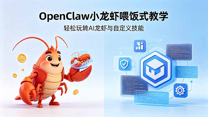 不用懂技术！OpenClaw小龙虾喂饭式教学，轻松玩转AI龙虾与自定义技能 (5月22更新-保成圈-山云人力,分享创业咨询_最新网络项目资源