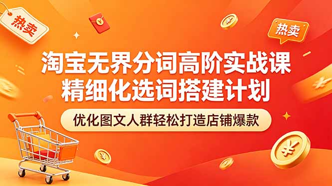 淘宝无界分词高阶实战课 精细化选词搭建计划 优化图文人群轻松打造店铺爆款-保成圈-山云人力,分享创业咨询_最新网络项目资源