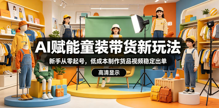 AI赋能童装带货新玩法，新手从零起号，低成本制作货品视频稳定出单-保成圈-山云人力,分享创业咨询_最新网络项目资源