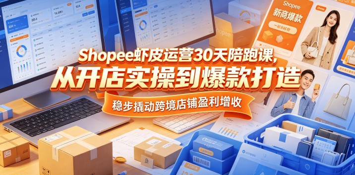 Shopee虾皮运营30天陪跑课，从开店实操到爆款打造，稳步撬动跨境店铺盈利增收-保成圈-山云人力,分享创业咨询_最新网络项目资源