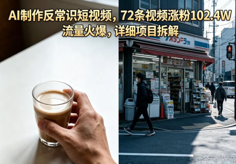 AI制作反常识短视频，72条视频涨粉102.4W，流量火爆，详细项目拆解-保成圈-山云人力,分享创业咨询_最新网络项目资源