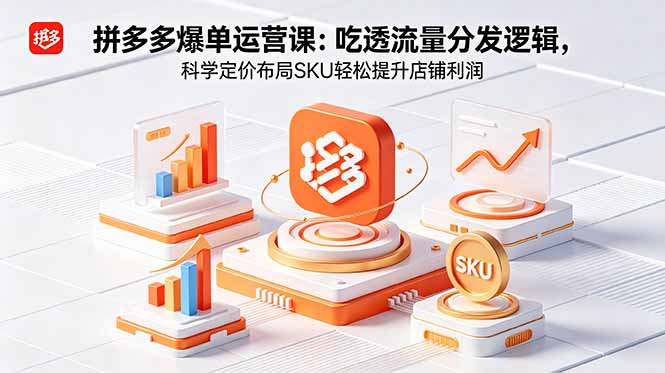 拼多多爆单运营实战课：吃透流量分发逻辑，科学定价布局SKU轻松提升店铺利润-保成圈-山云人力,分享创业咨询_最新网络项目资源