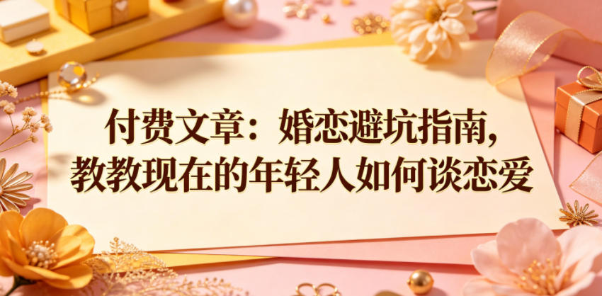 付费文章：婚恋避坑指南，教教现在的年轻人如何谈恋爱-保成圈-山云人力,分享创业咨询_最新网络项目资源